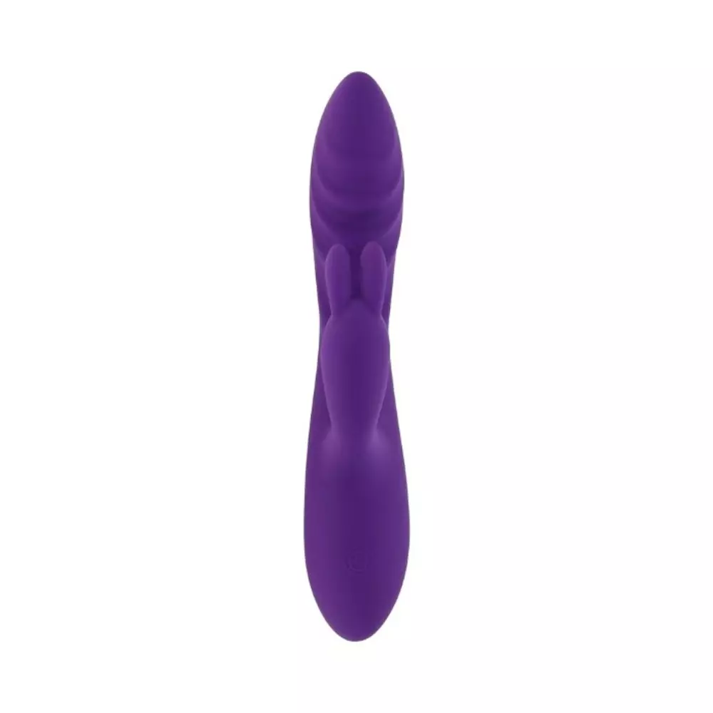 Evolved Wavy Silicone Rechargeable Rabbit Vibrator In Purple